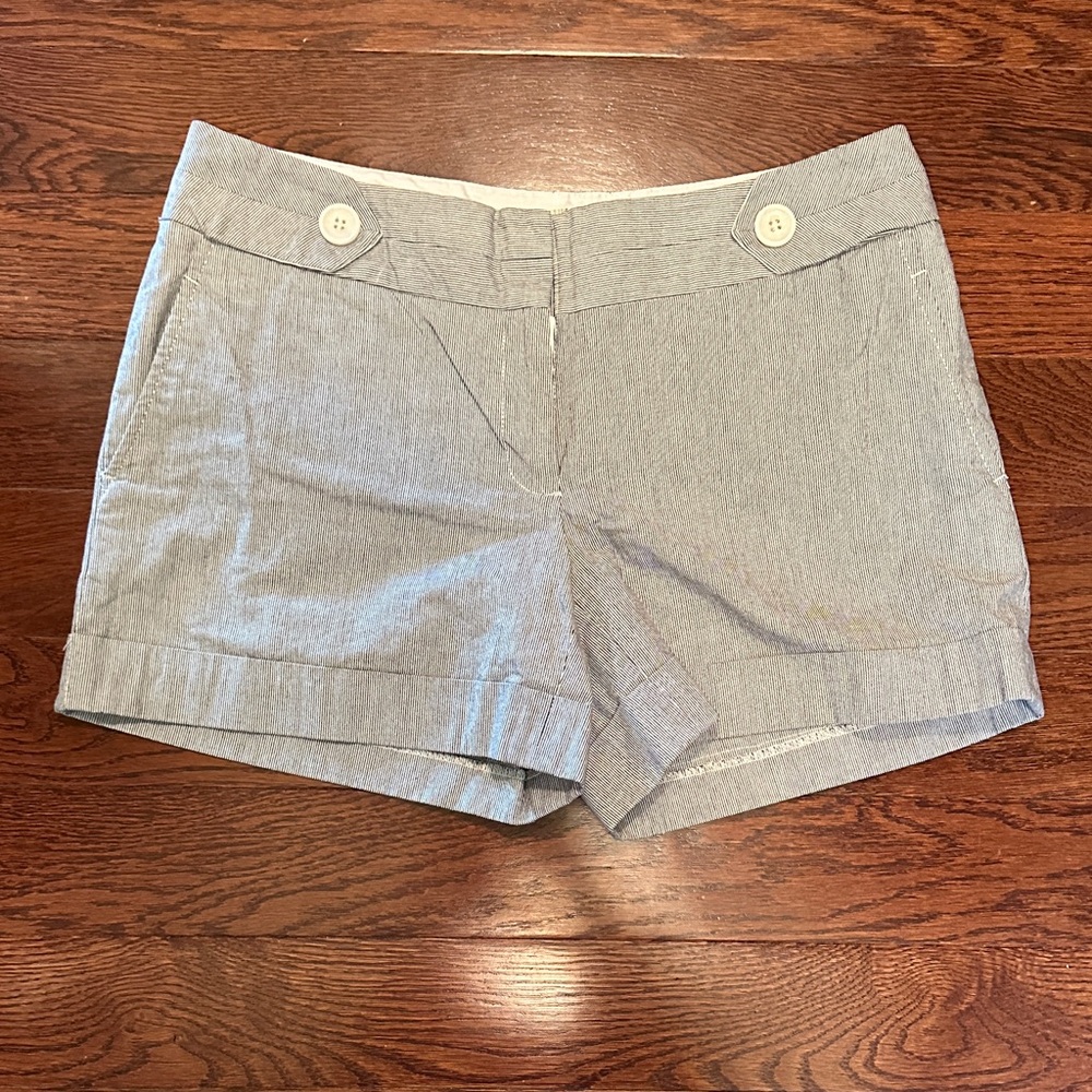 Limited blue and white stripe short